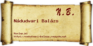 Nádudvari Balázs névjegykártya